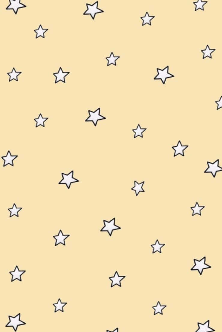 A pattern of white stars on a yellow background - Stars