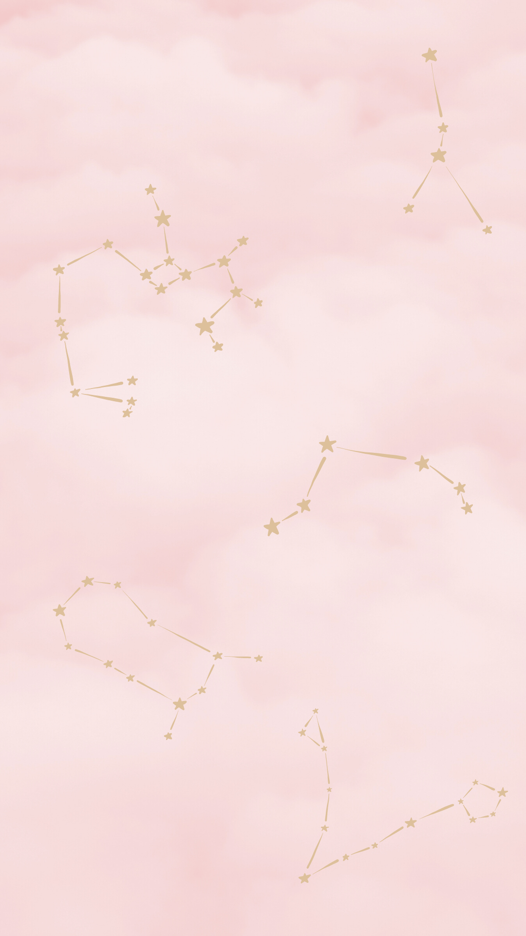A pink sky with stars and constellations - Constellation