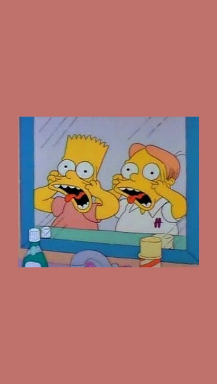Bart and lisa simpson brushing their teeth - The Simpsons