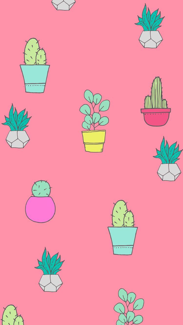 Cactus pattern on a pink background - Cactus