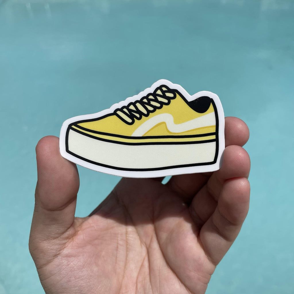 Yellow Skater Shoe Aesthetic Sticker