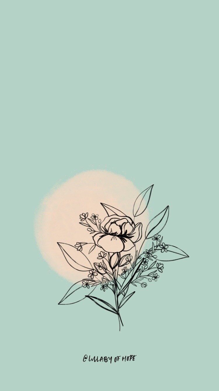 Aesthetic phone wallpaper with a flower - September