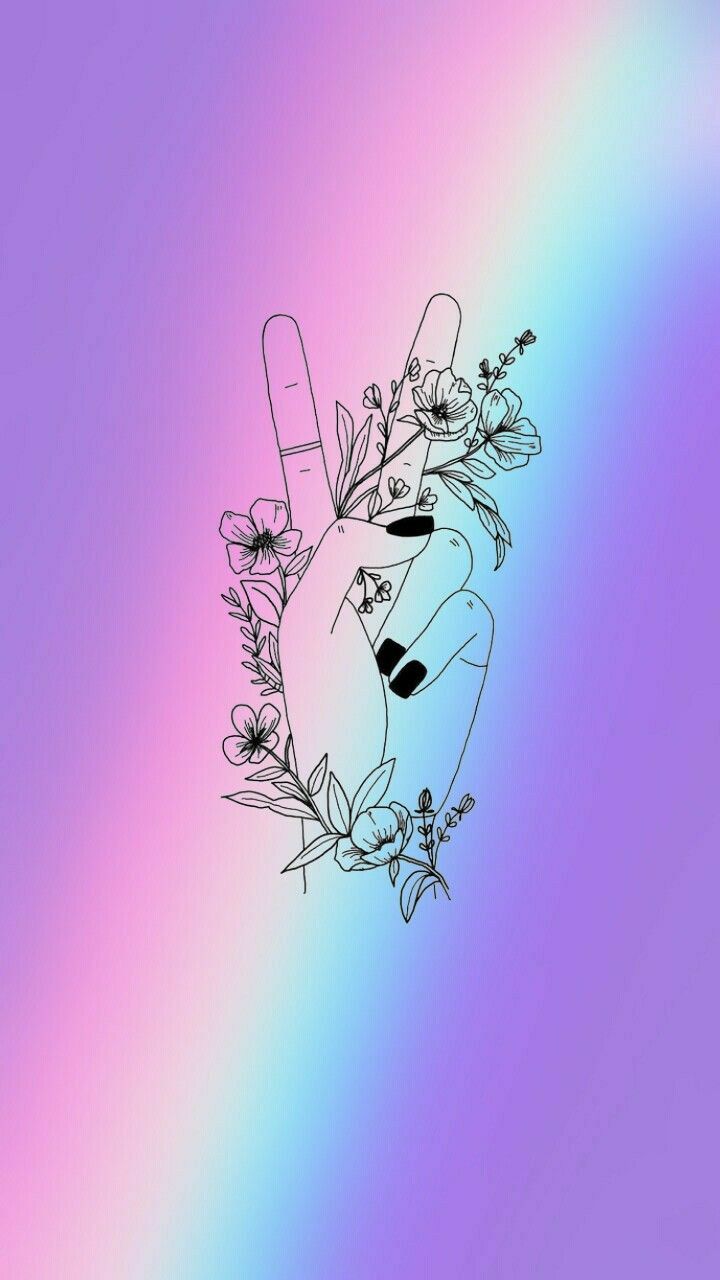 lockscreen #aesthetic #flowers #peacesign. Peace sign tattoos, Peace sign art, Peace sign hand