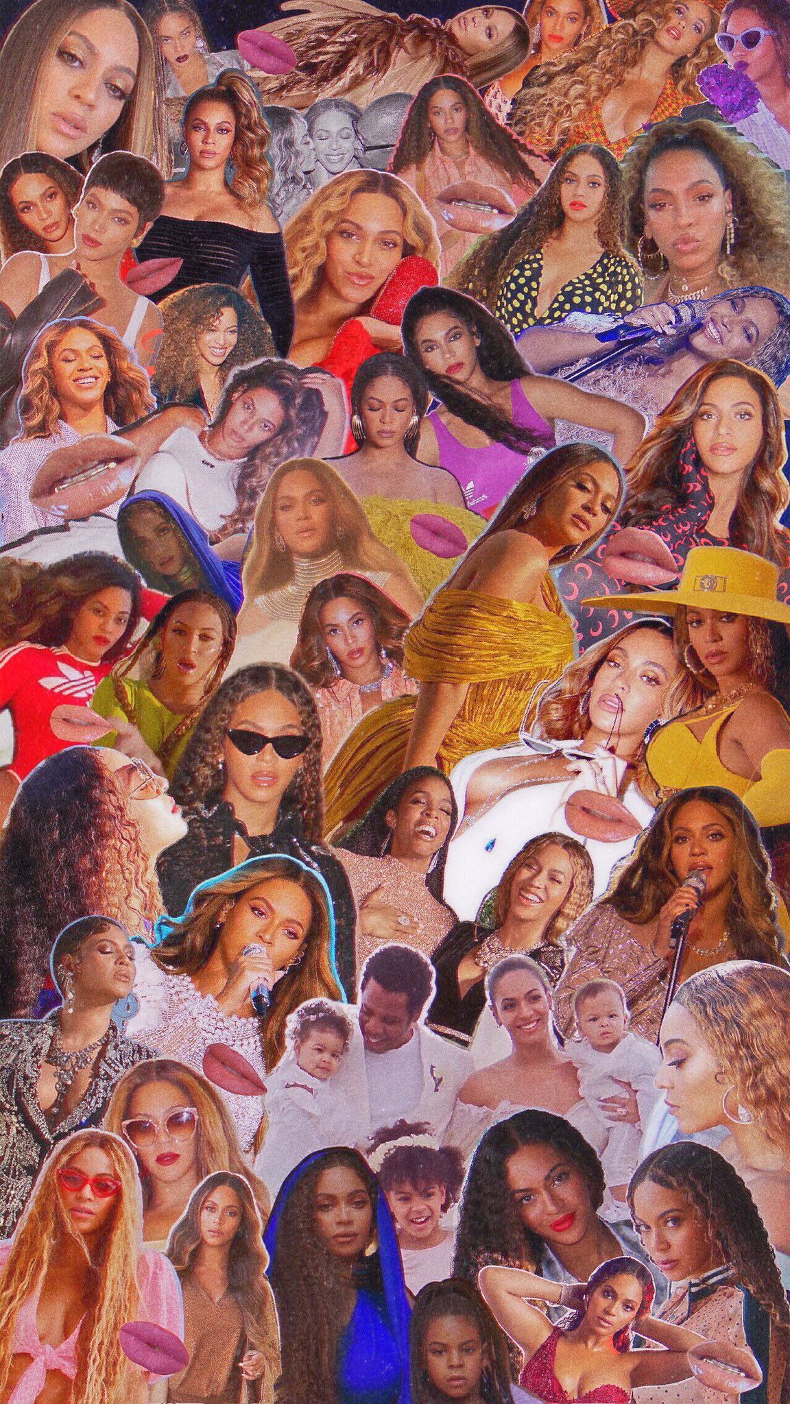 A collage of Beyoncé's many looks throughout her career. - Beyonce