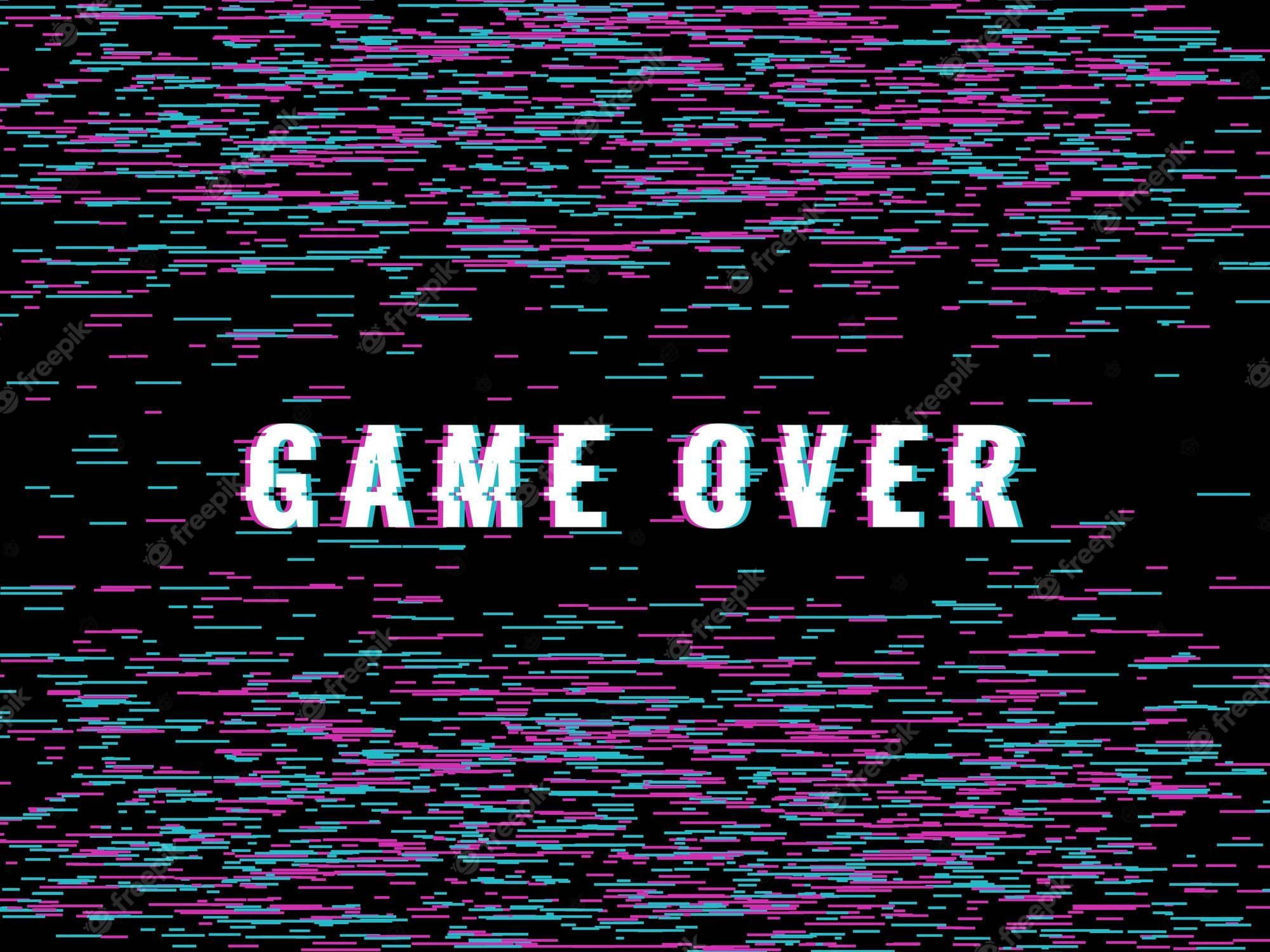 Game over text on a black background - VHS