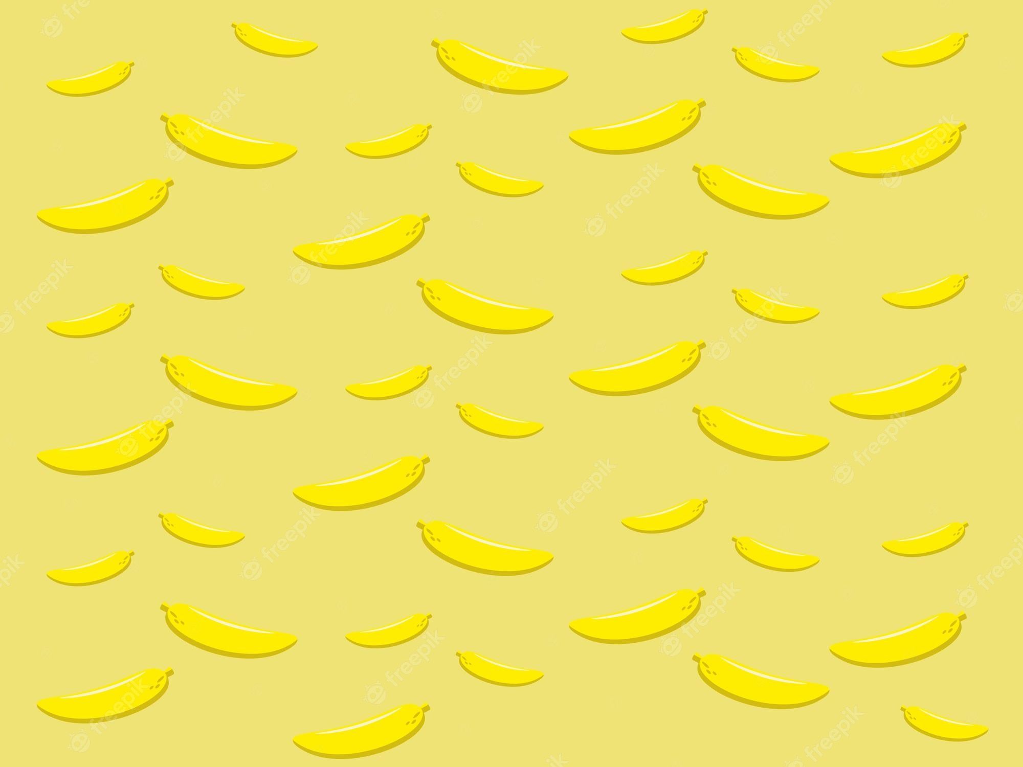 Seamless pattern with bananas on a yellow background - Banana