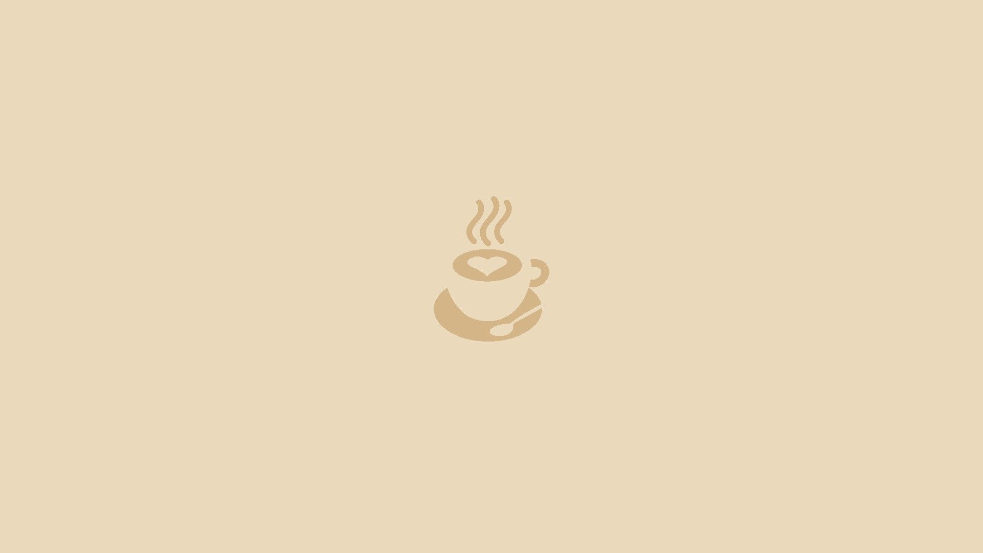 A minimalist coffee cup logo design for a cafe - Minimalist beige