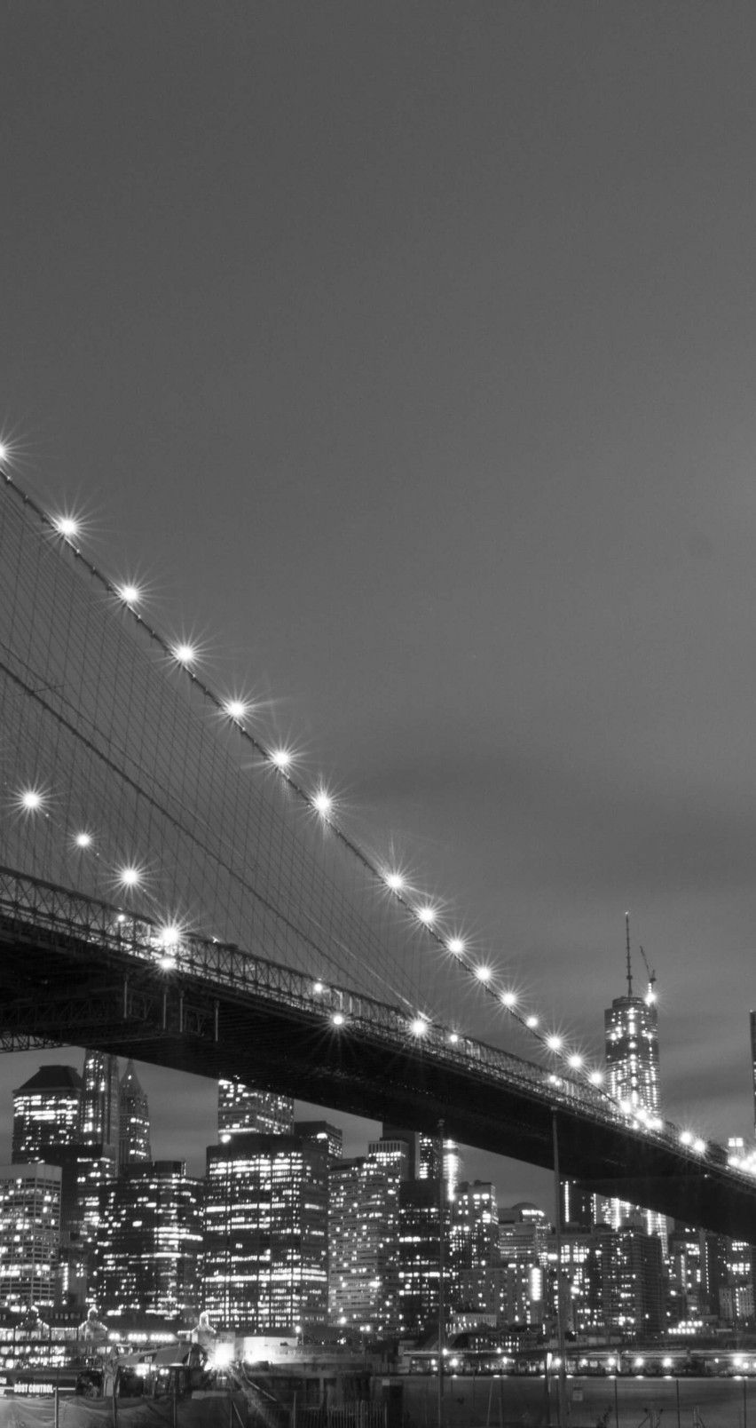 A black and white photo of the brooklyn bridge - Black and white