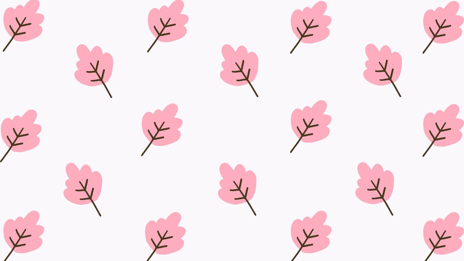 A pattern of pink leaves on a white background - Cute fall