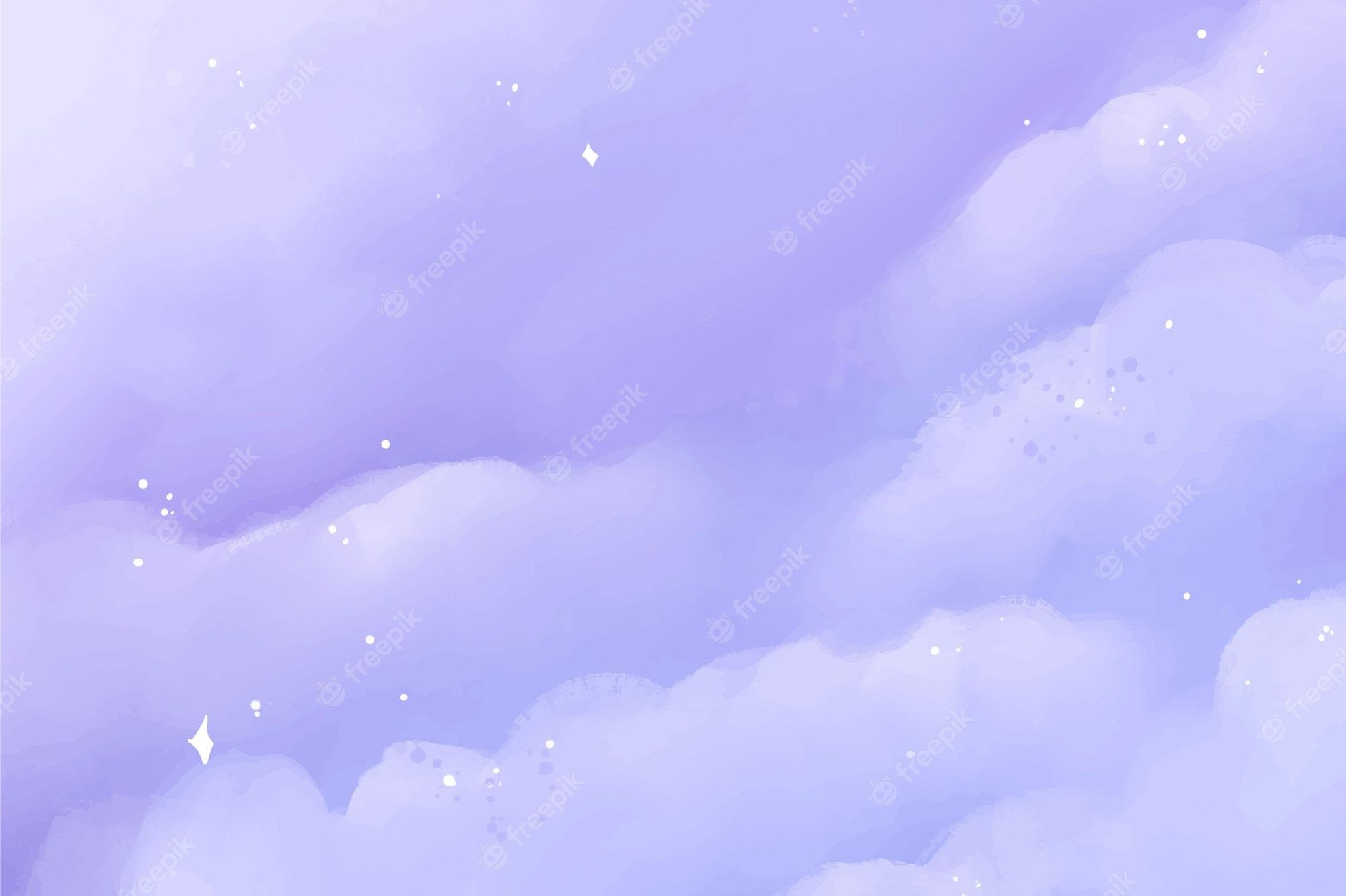 A purple sky with clouds and stars - Cute purple, pastel purple