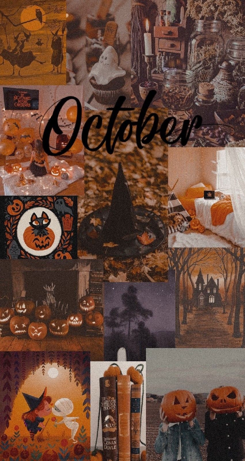 Autumn Collage Wallpaper : Halloween October Collage Wallpaper
