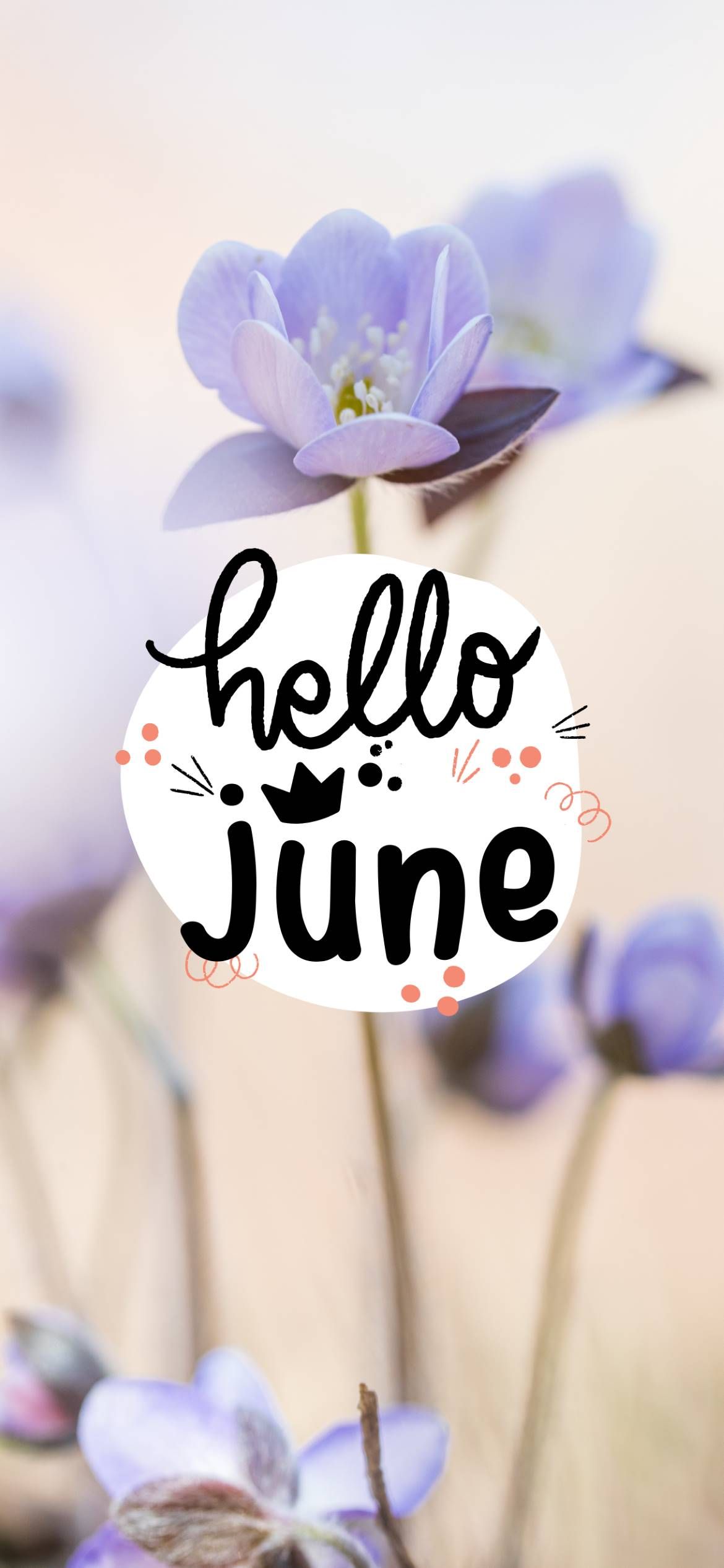 Hello June wallpaper for your phone. iPhone and Android. - April, June