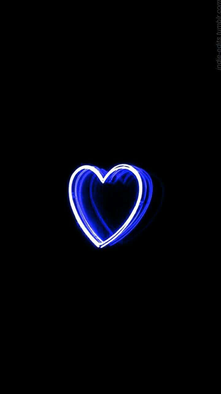 A heart in blue - Neon blue