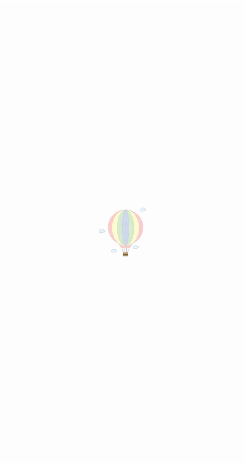 A hot air balloon in a white background - Pastel minimalist