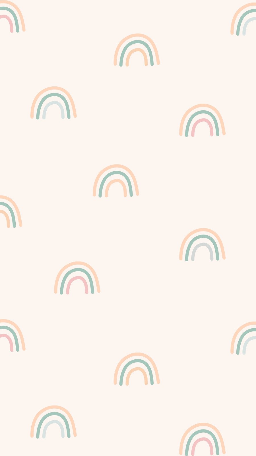 A rainbow pattern in pastel colors on a cream background - Pastel minimalist