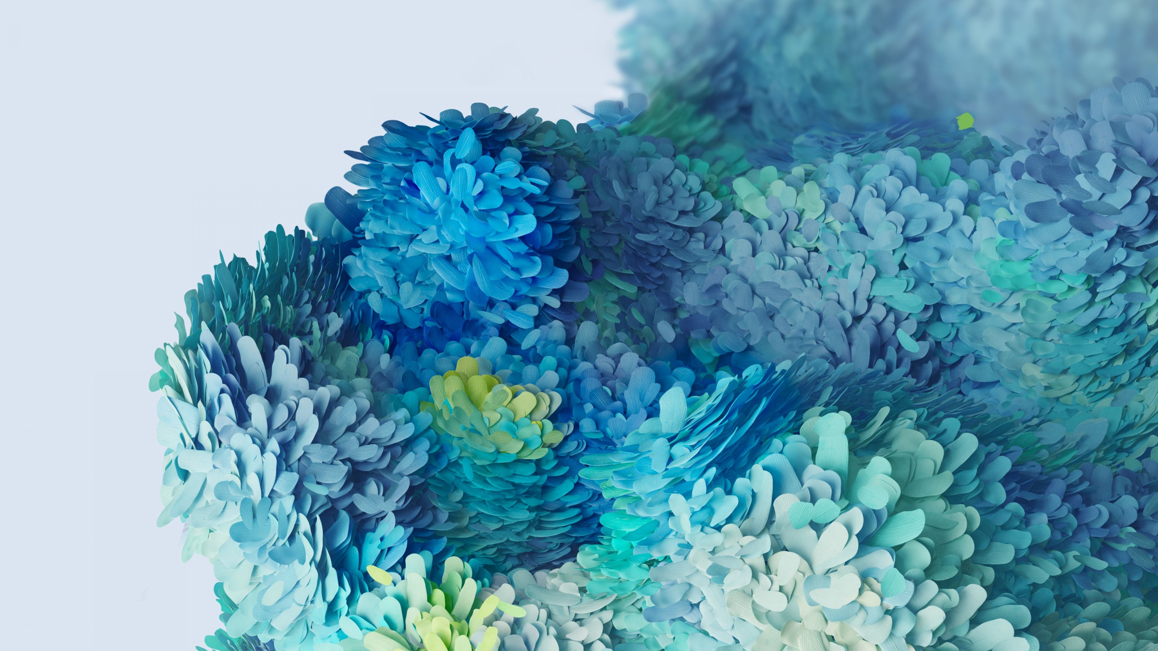 A wave of blue and green flowers. - Turquoise