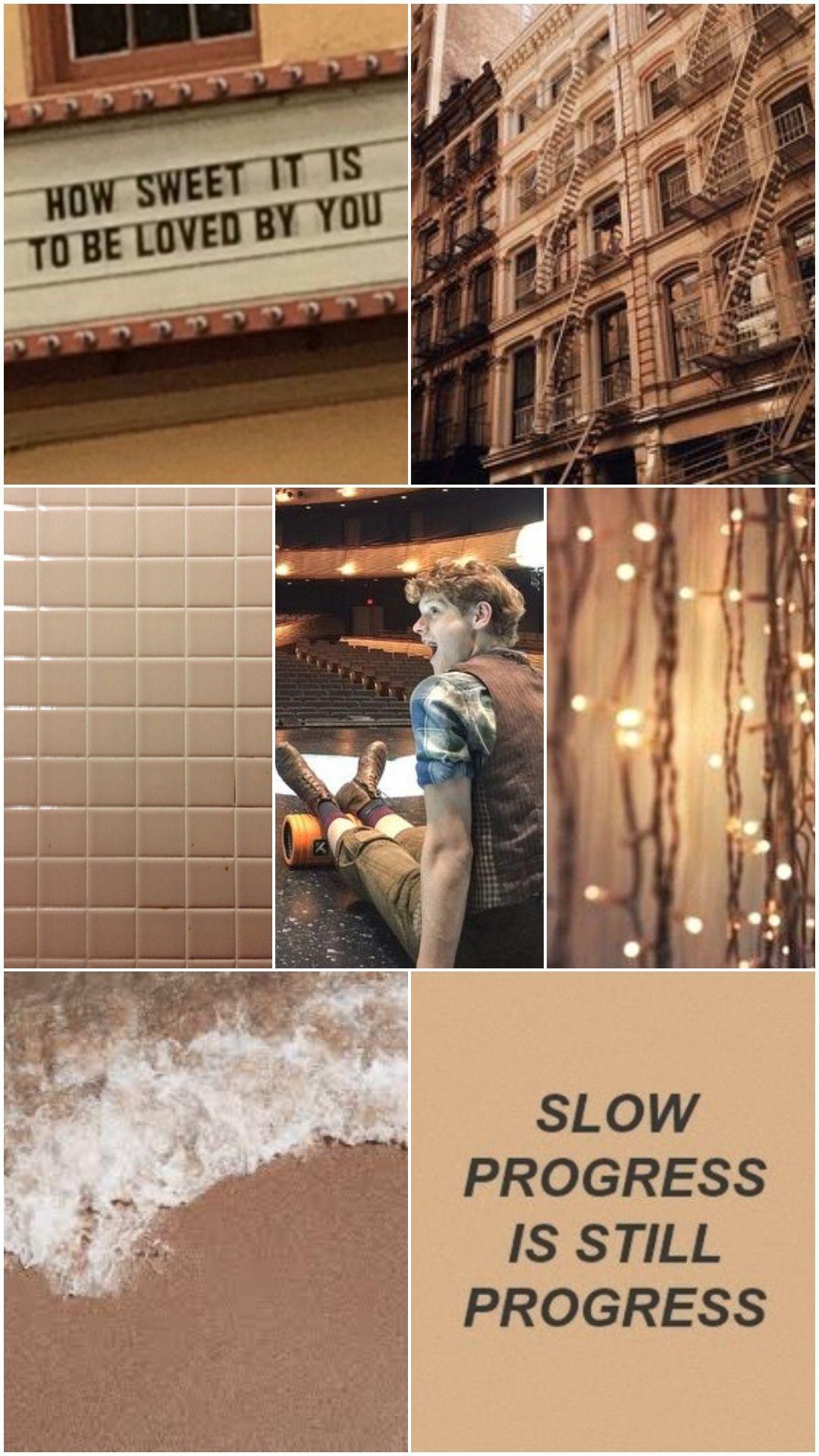 A collage of images with the words slow process it's still progress - Broadway