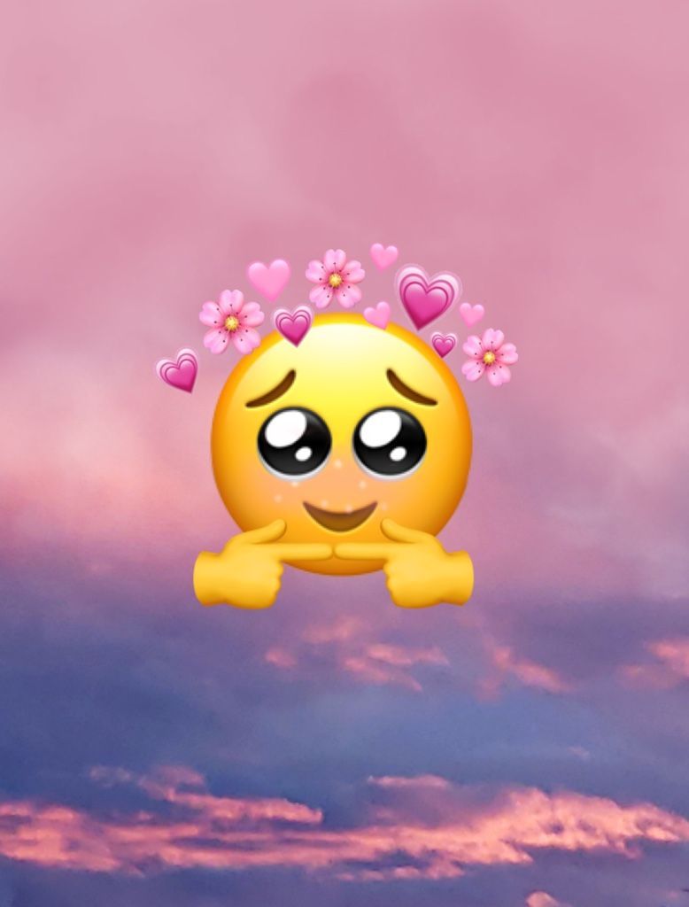 A smiley face with flowers on it - Emoji