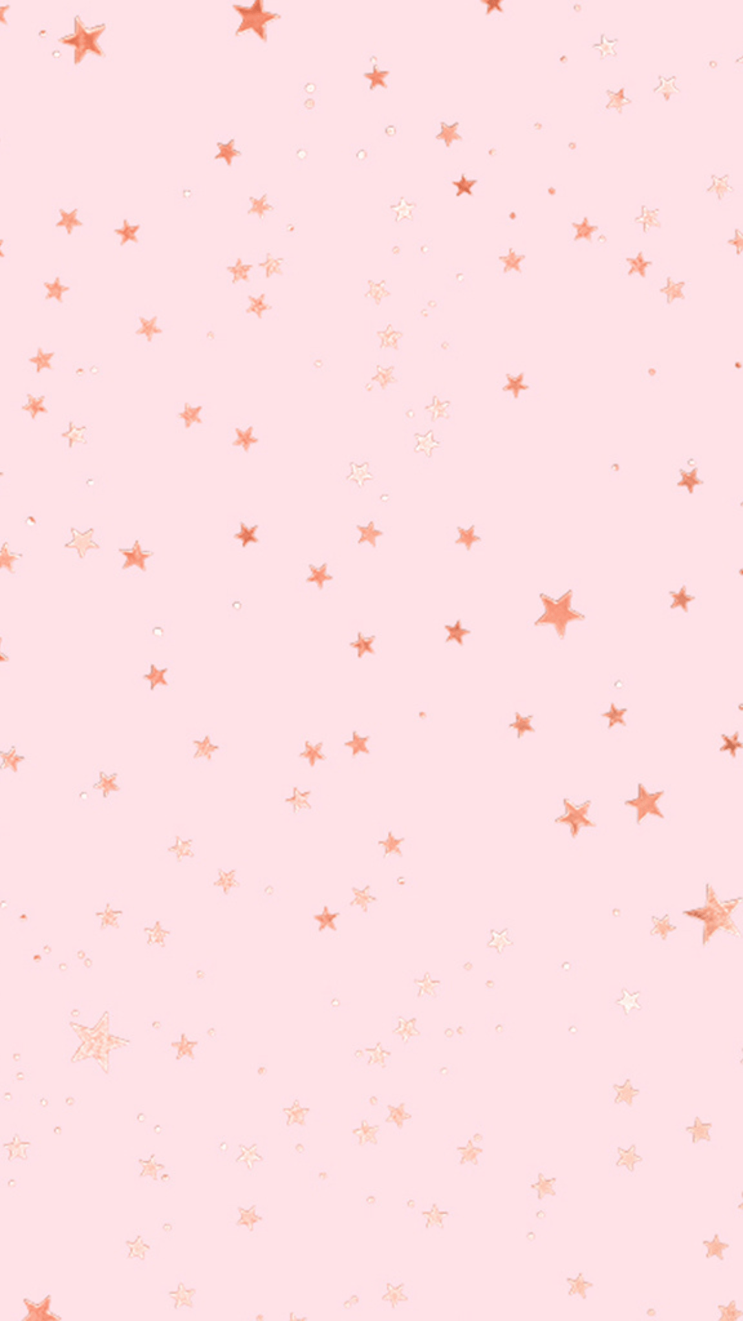 Aesthetic background with rose gold stars on a pink background - Pattern