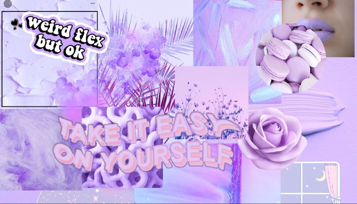 A collage of purple and pink aesthetic pictures - Pastel purple