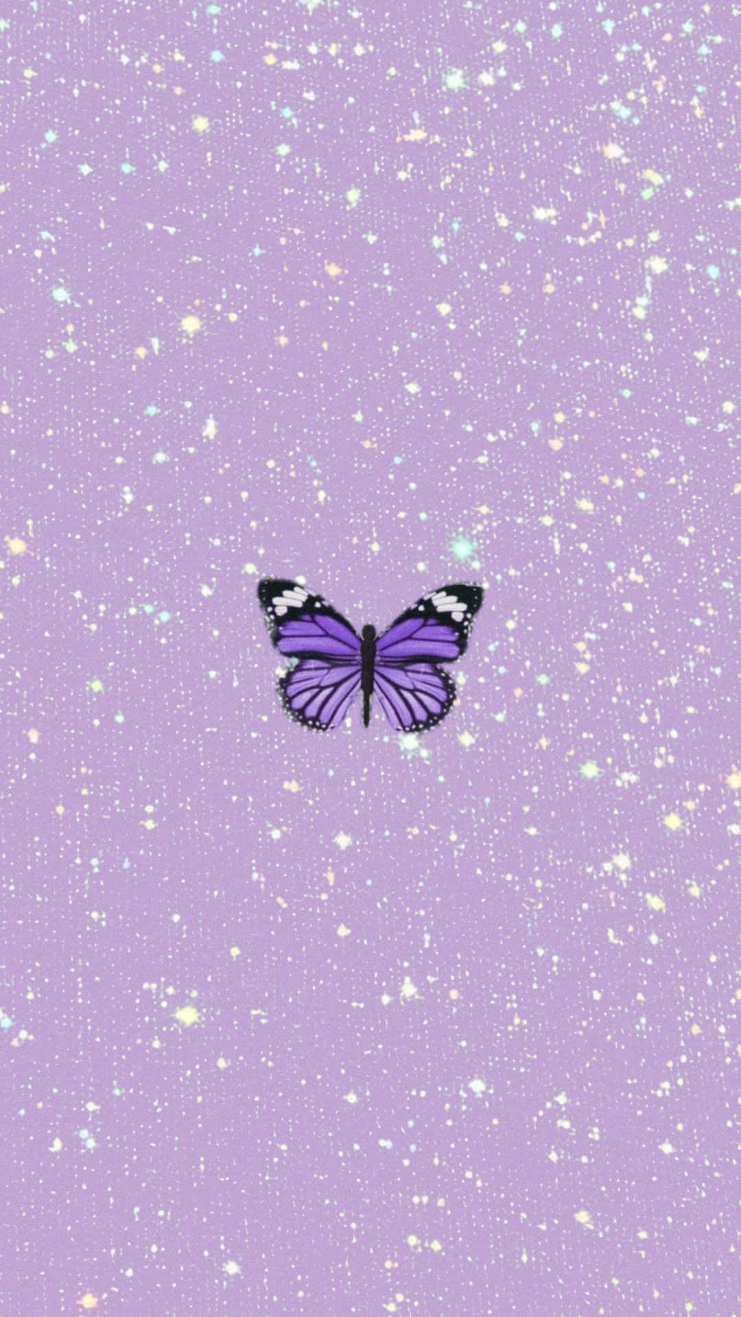A purple butterfly on top of some glitter - Pastel purple