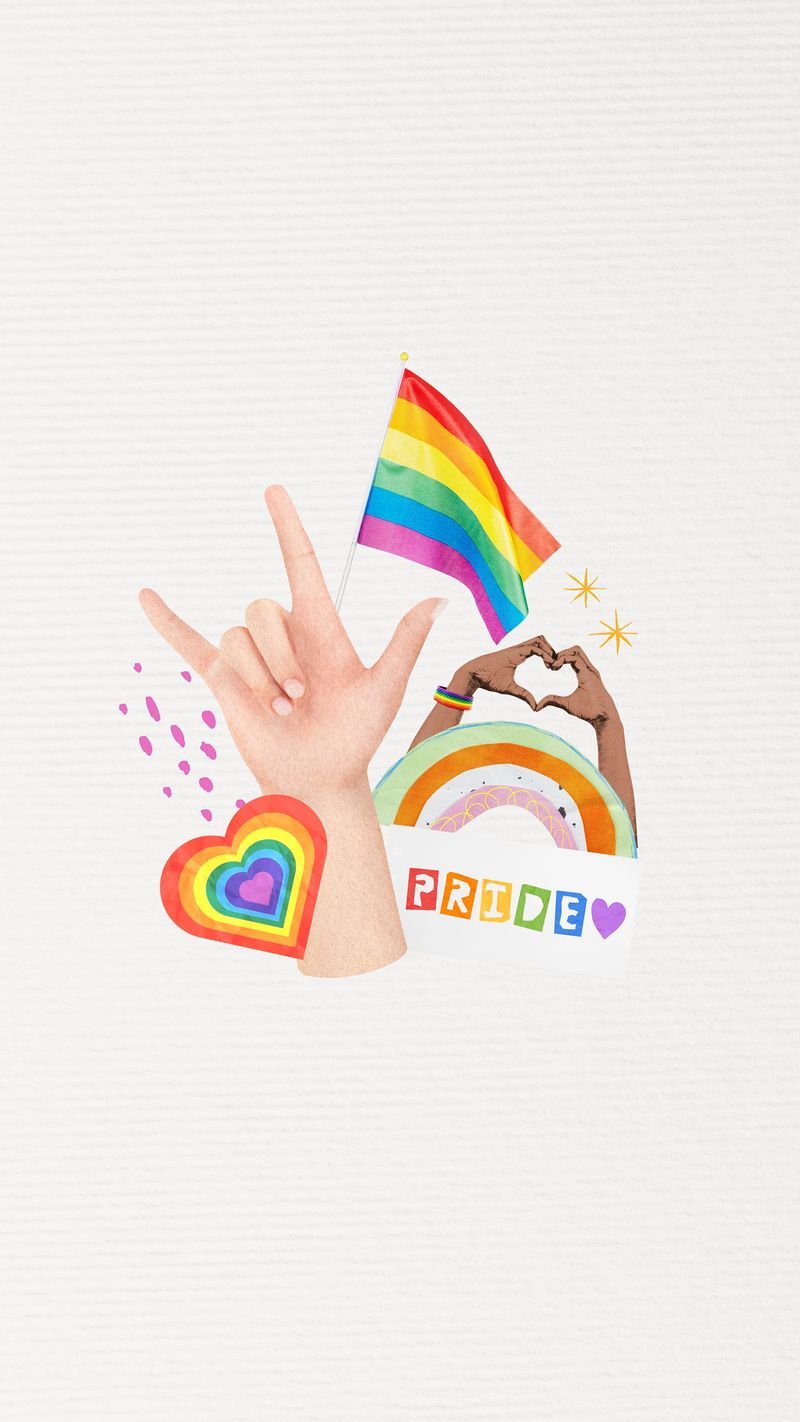 A hand with a peace sign and a heart with the word pride - Bisexual