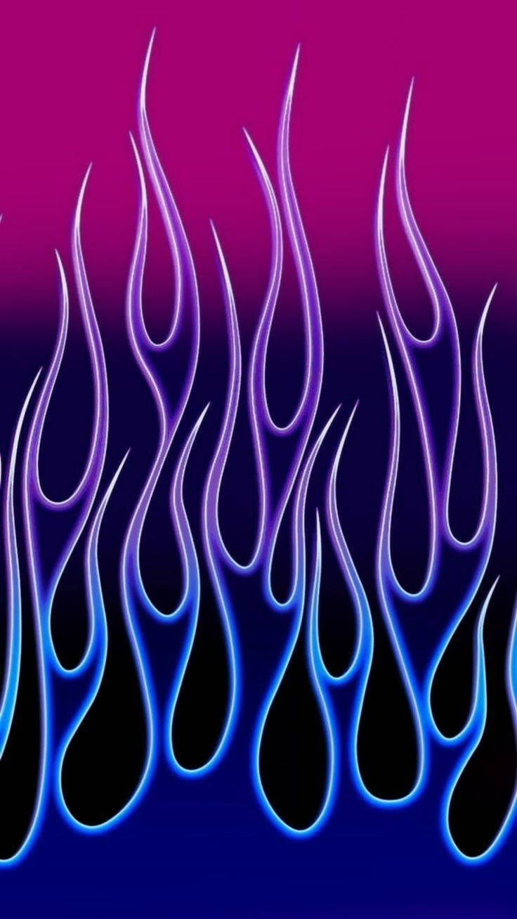 A purple and blue flame background - Bisexual, flames