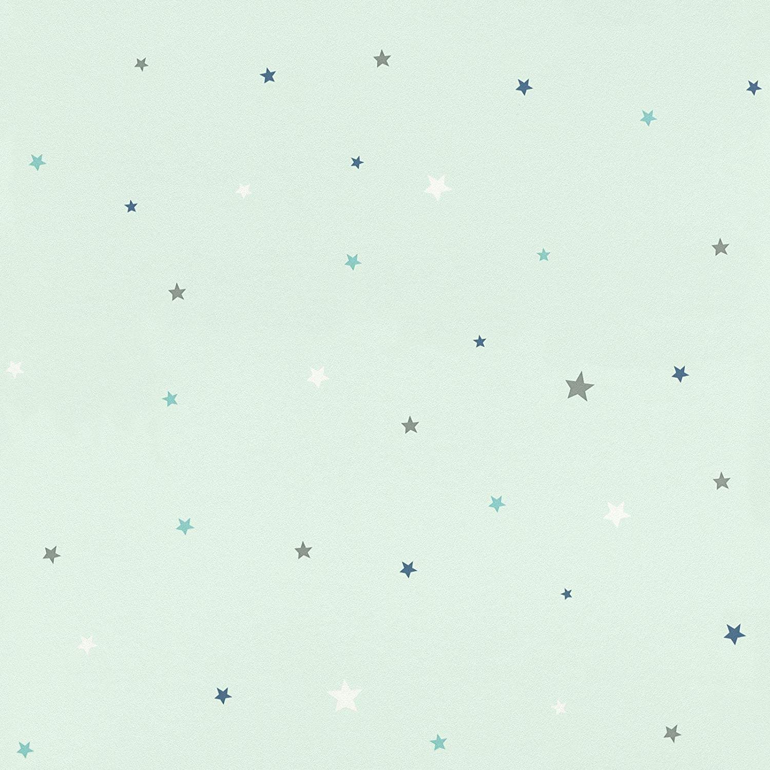 A starry wallpaper with a mix of blue and grey stars - Light green
