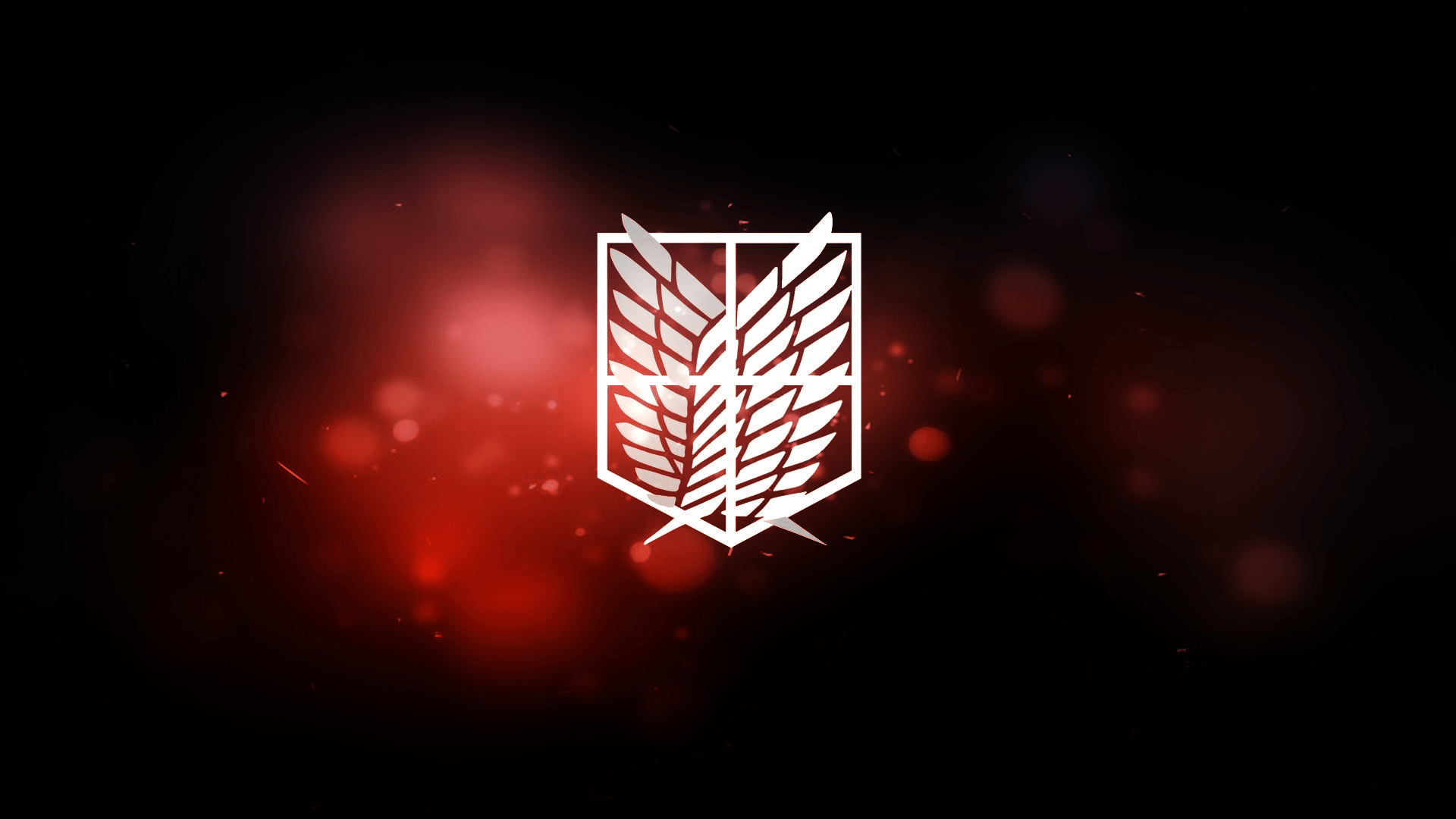 A logo with red and white light - Attack On Titan