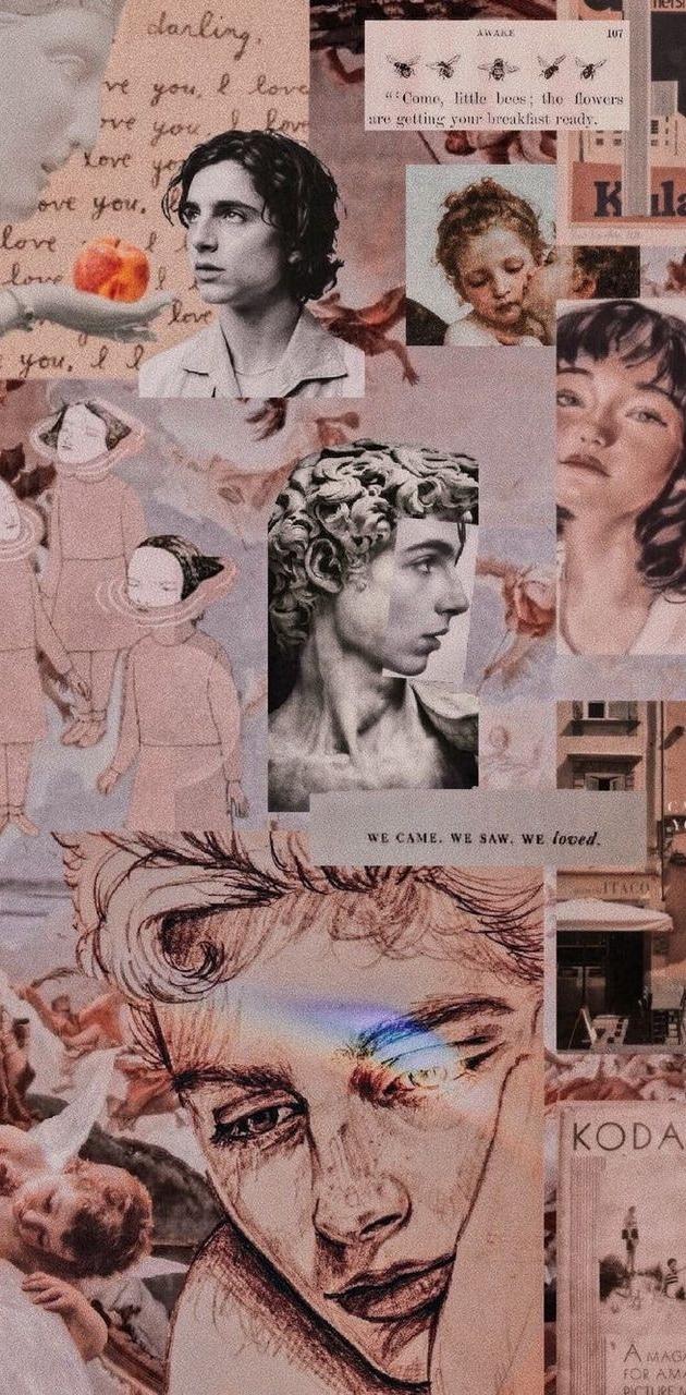 Aesthetic collage background for phone. - Timothee Chalamet