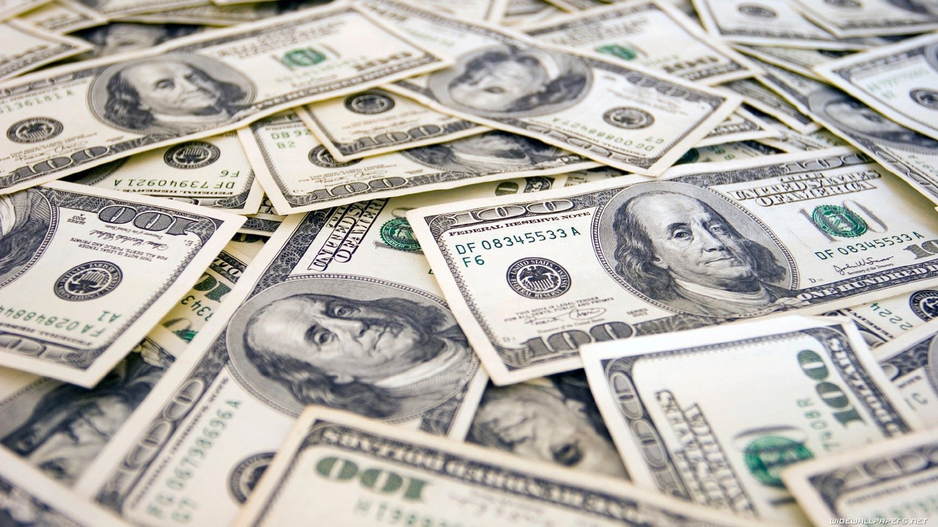 A pile of 100 dollar bills - Money