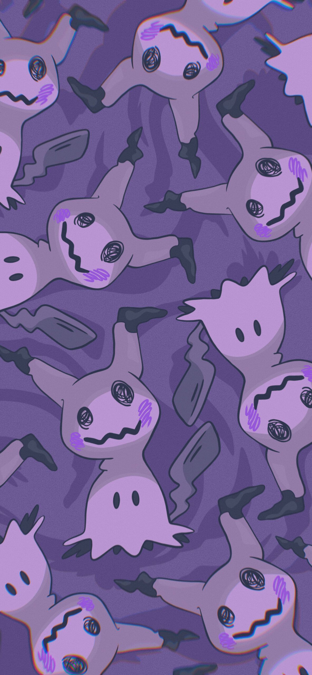 Wallpaper of purple ghosts on a purple background - Pokemon, Pikachu