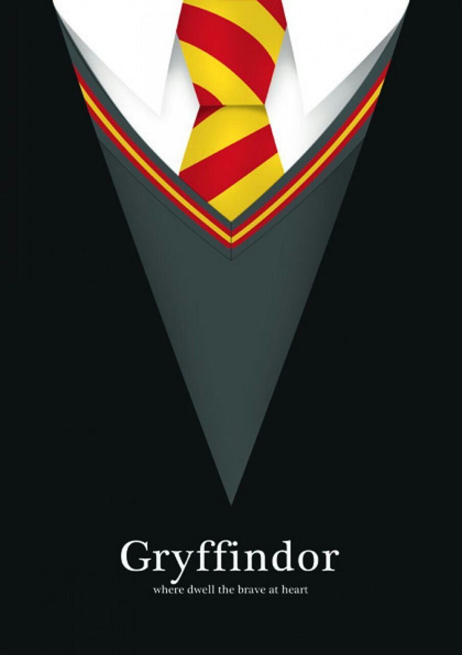 Harry Potter house Gryffindor poster with a tie and a quote - Gryffindor