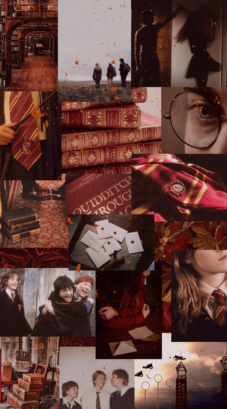 A collage of images from the Harry Potter series. - Gryffindor