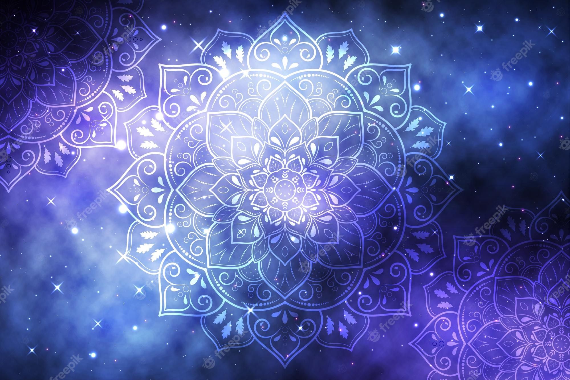 Cosmic mandala with stars on a galaxy background - Spiritual