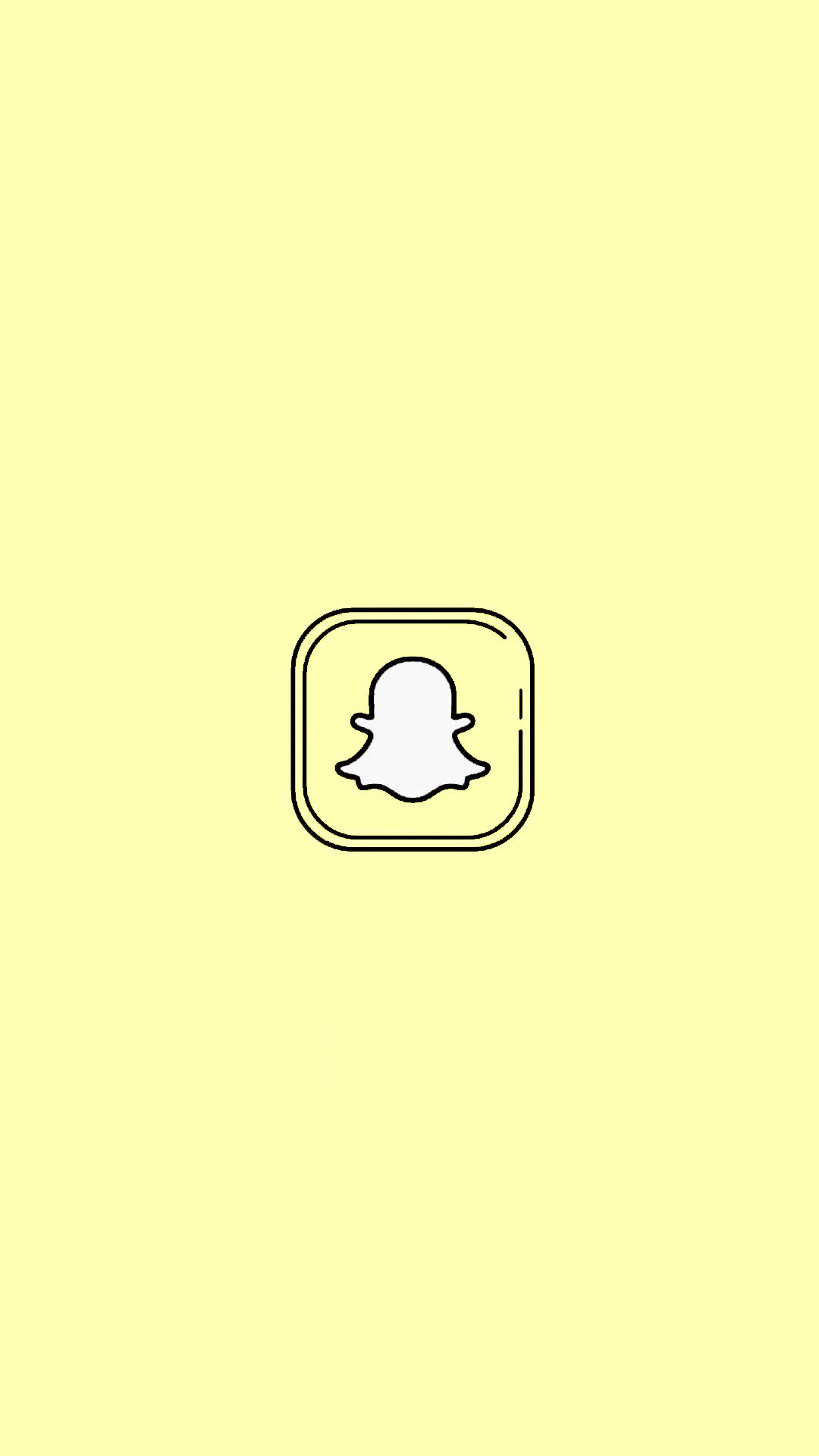 A simple yellow Snapchat wallpaper with the Snapchat ghost in the middle - TikTok