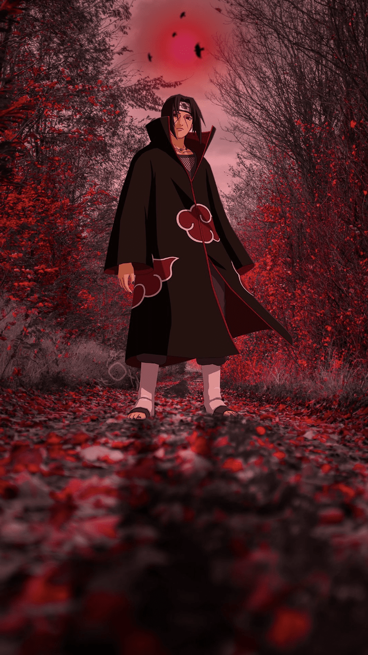 Itachi in the red leaves - Itachi Uchiha