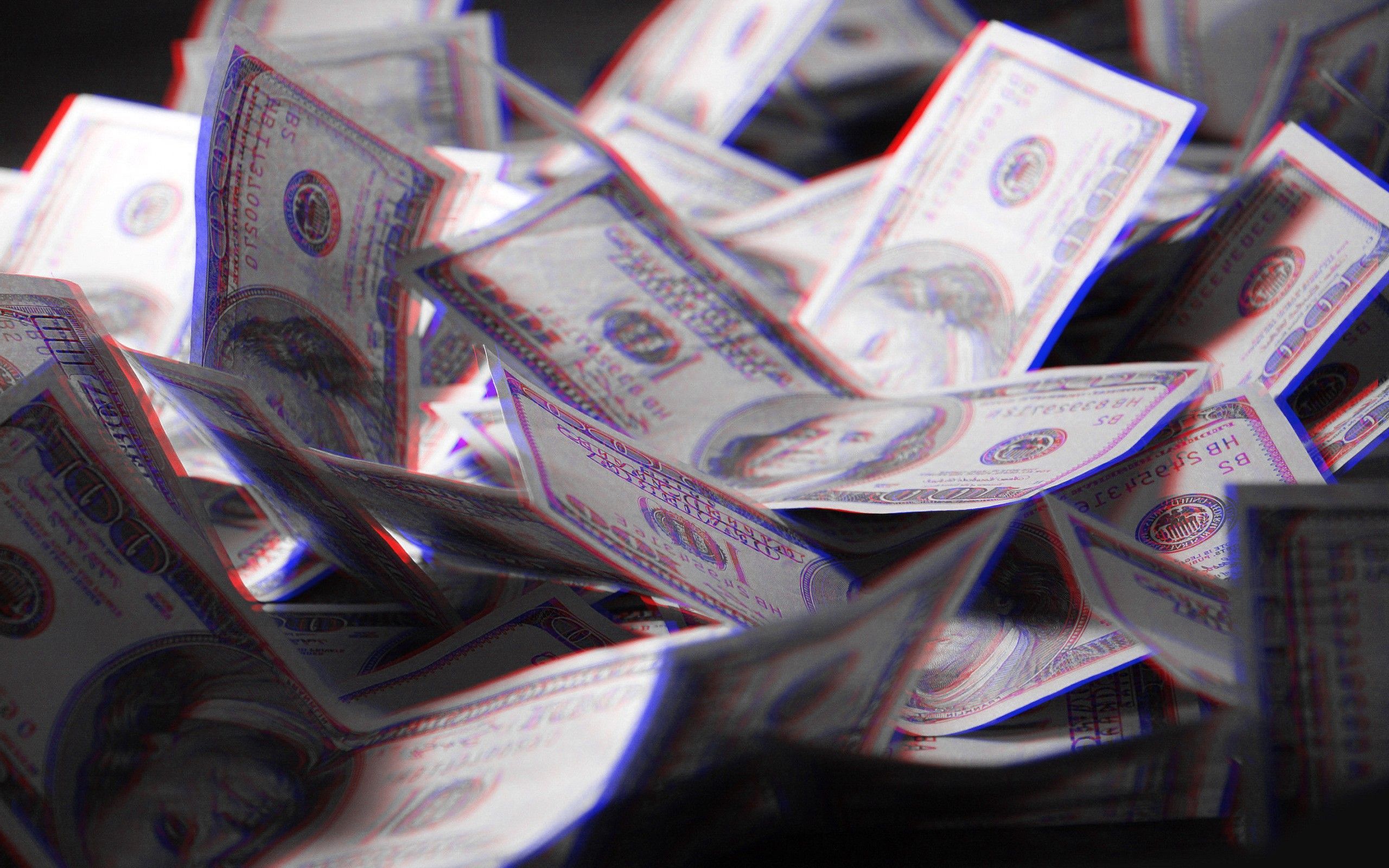 A pile of 3D $100 bills. - Money