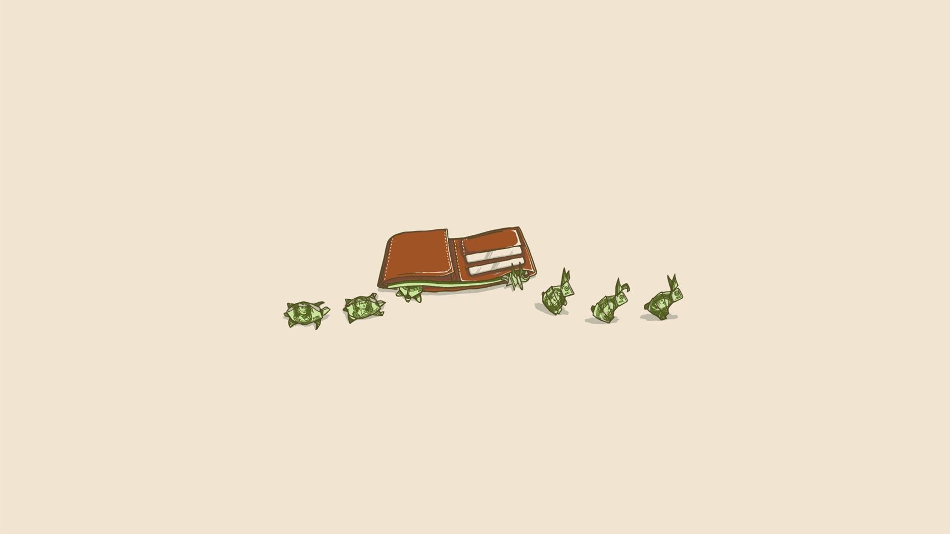 Minimalistic illustration of a wallet with a dollar sign on it - Money