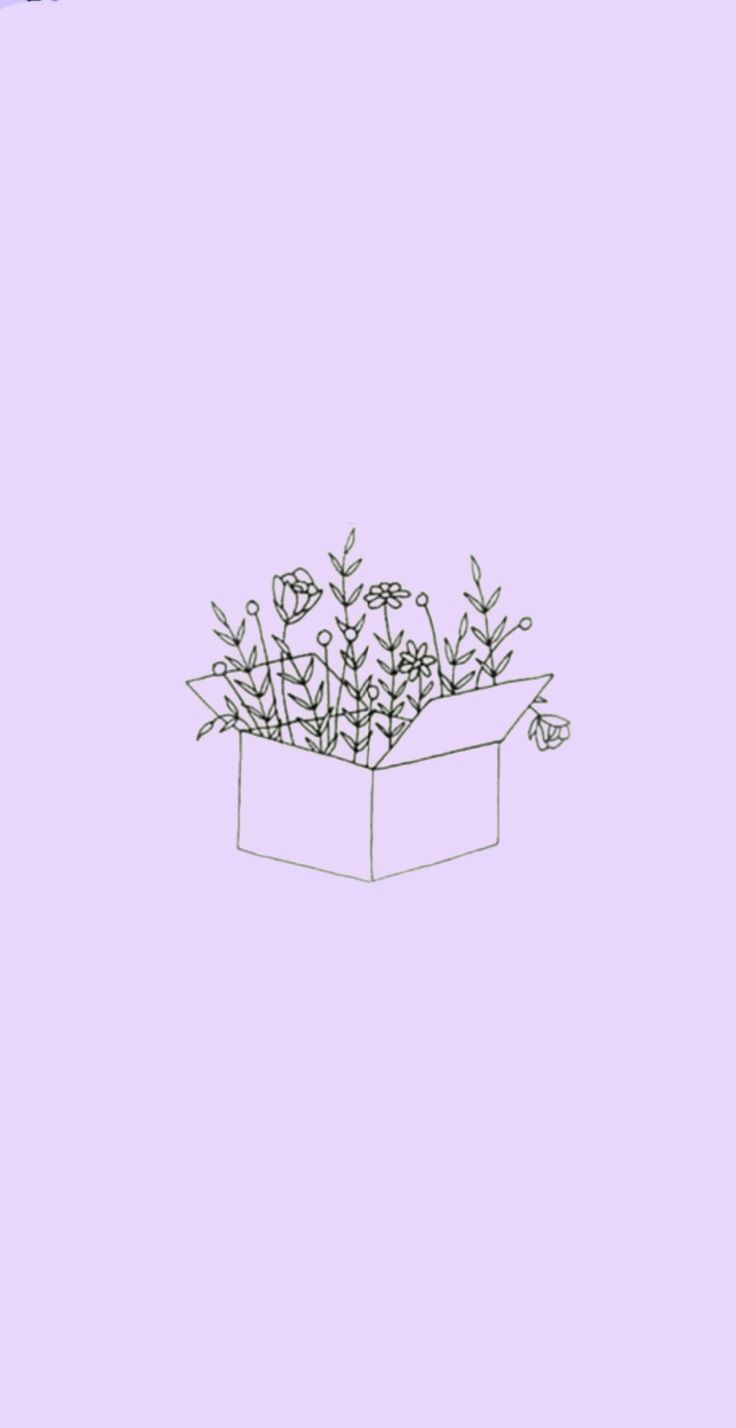 Purple aesthetic wallpaper with box of flowers - Purple, flower
