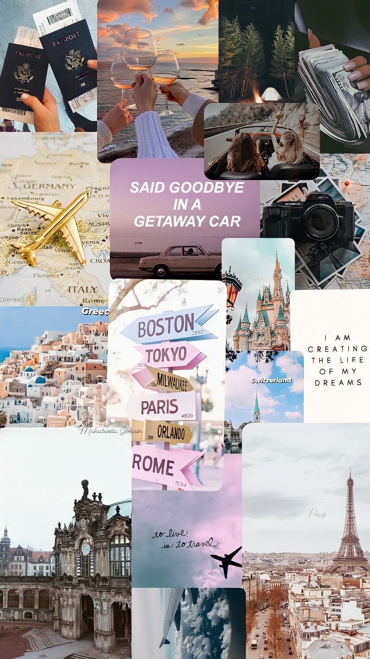 What's your vision board!?. Travel wallpaper, Vision board wallpaper, Travel collage