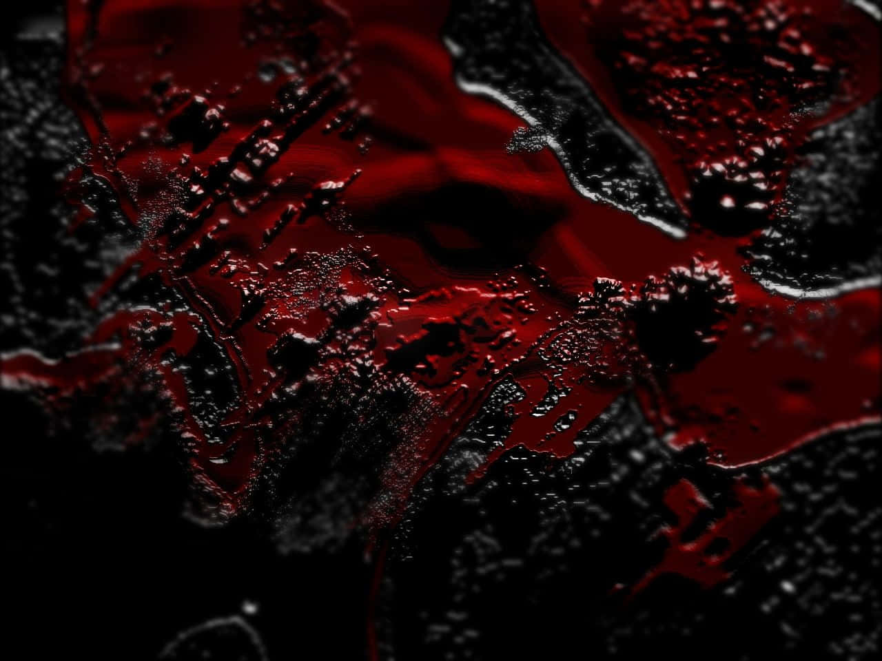 A digital painting of a dark and moody abstract composition in black, white and red. - Blood