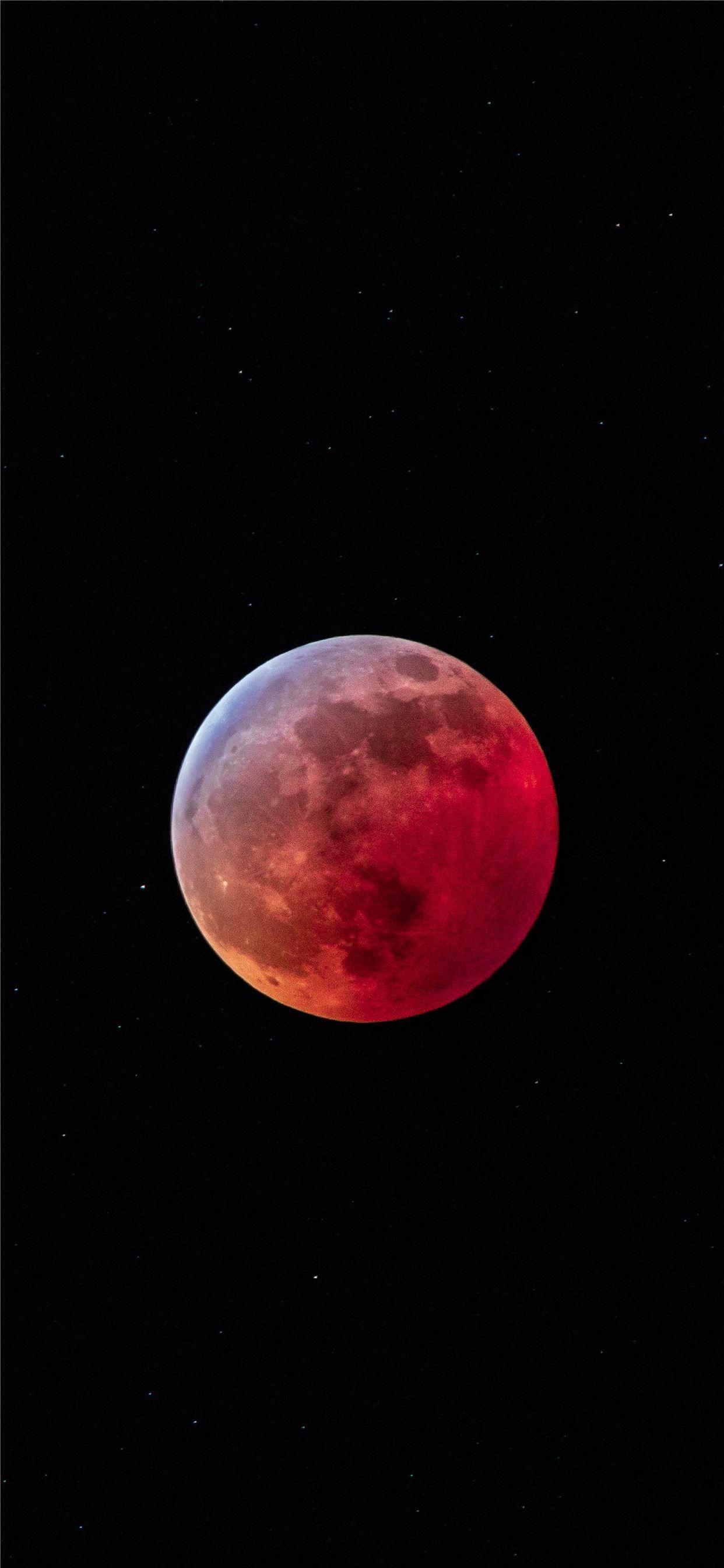 IPhone wallpaper of a red moon in the night sky - Blood