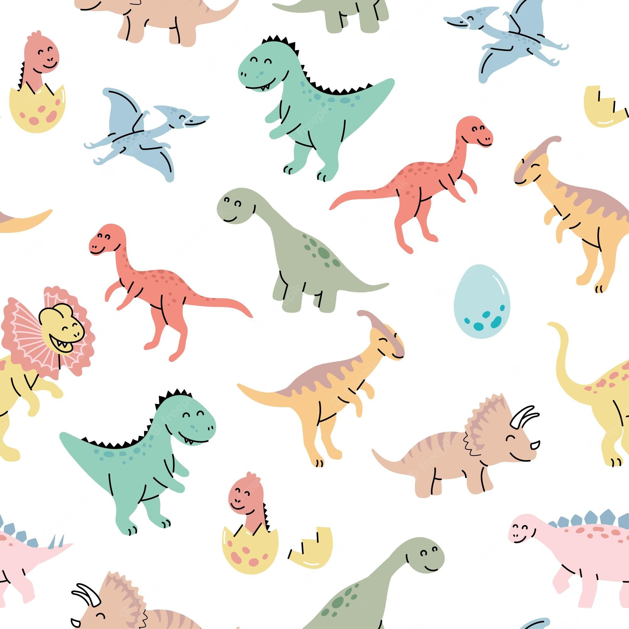 A pattern with many different dinosaurs - Dinosaur