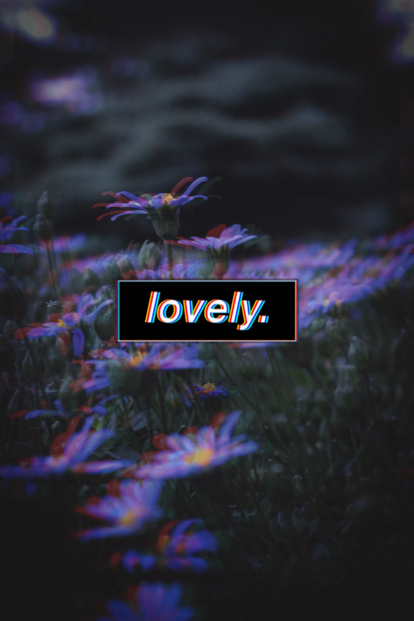 A picture of some flowers with the word lovely on it - Glitch