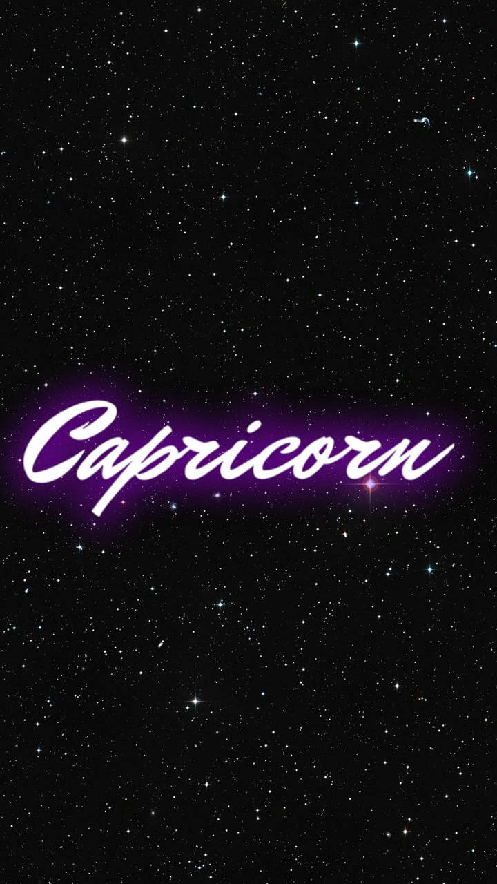 Download Neon Purple Capricorn Wallpaper