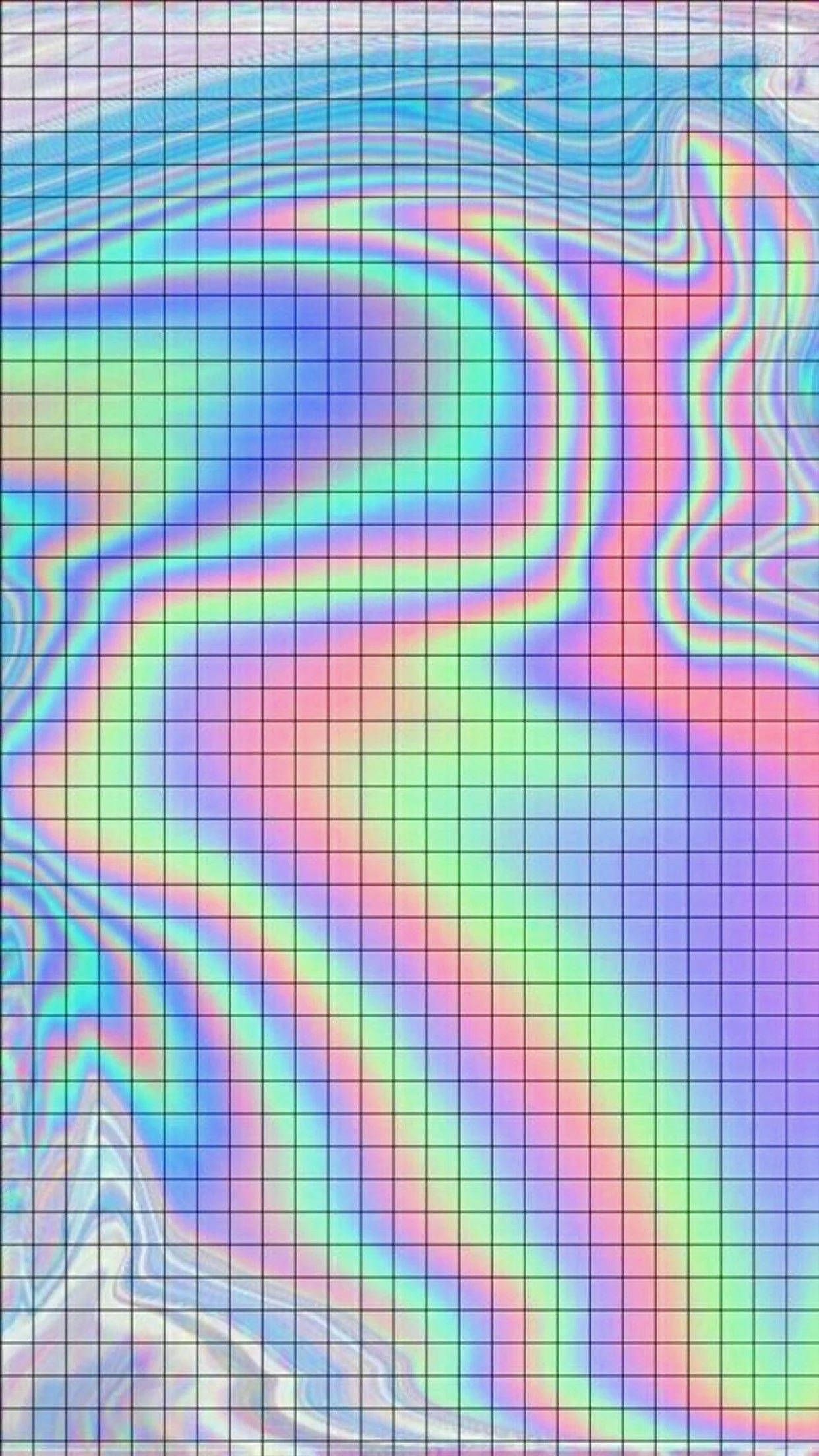 A colorful grid pattern with rainbow colors - Grid