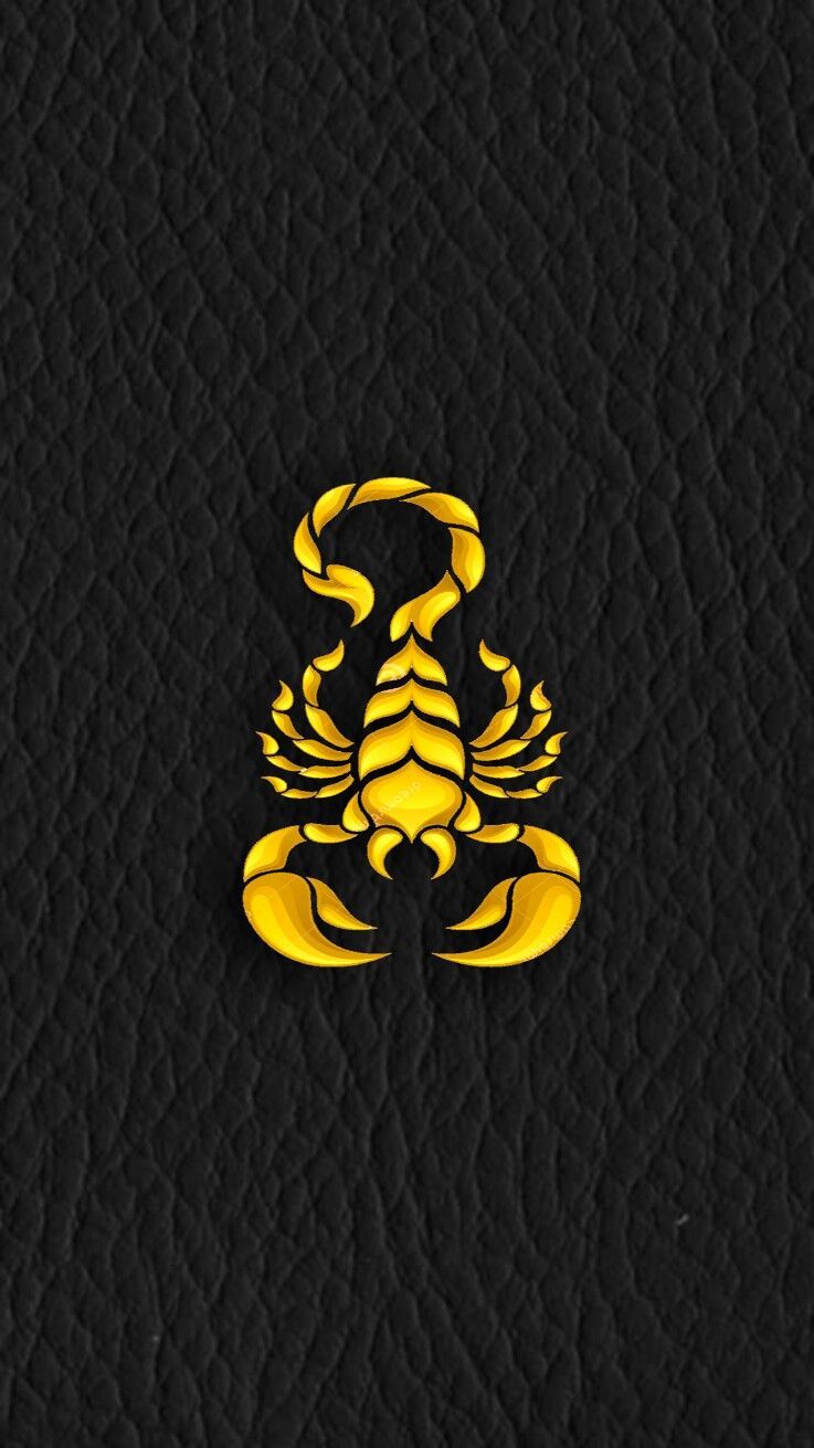Golden Scorpion on a black background - Scorpio