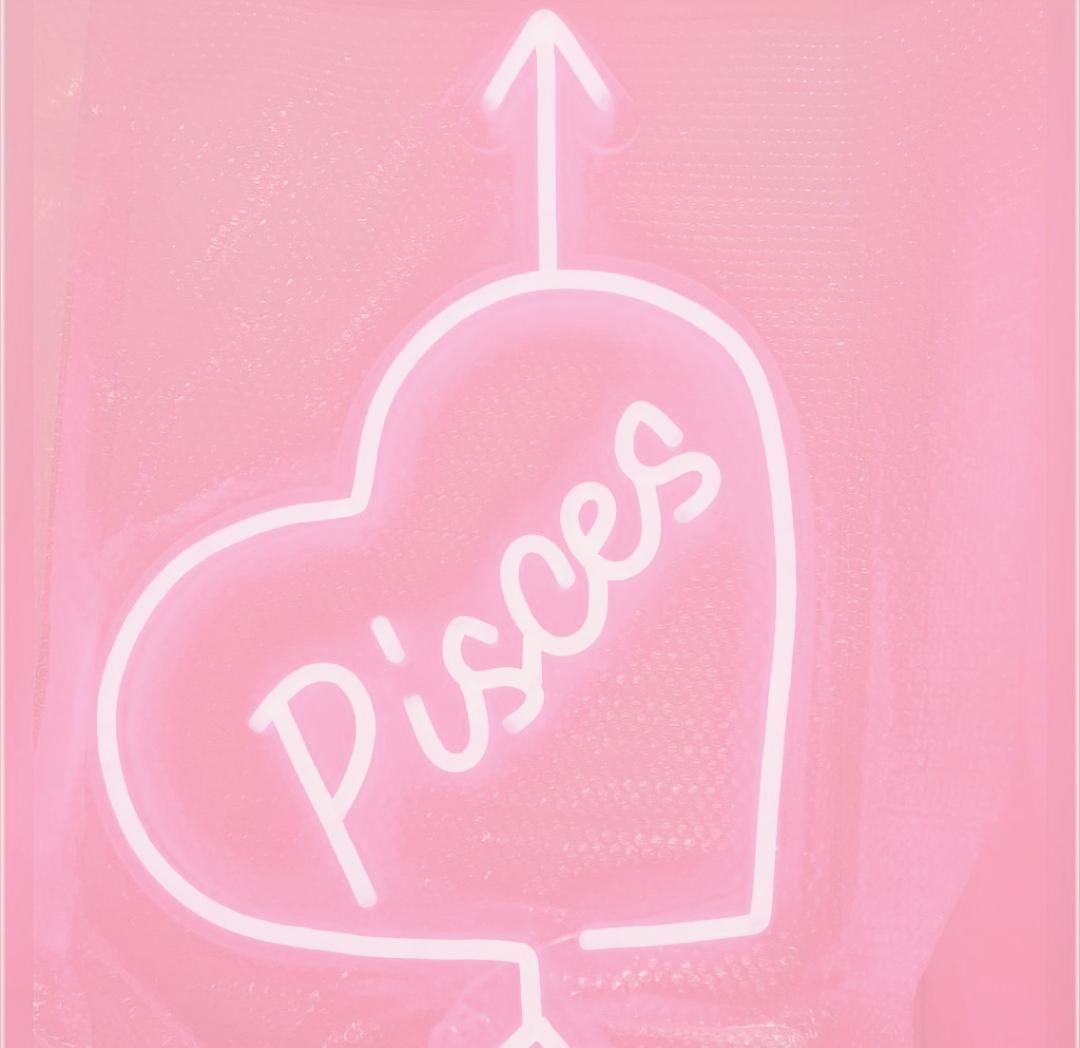 A pink neon sign that says pisces - Pisces