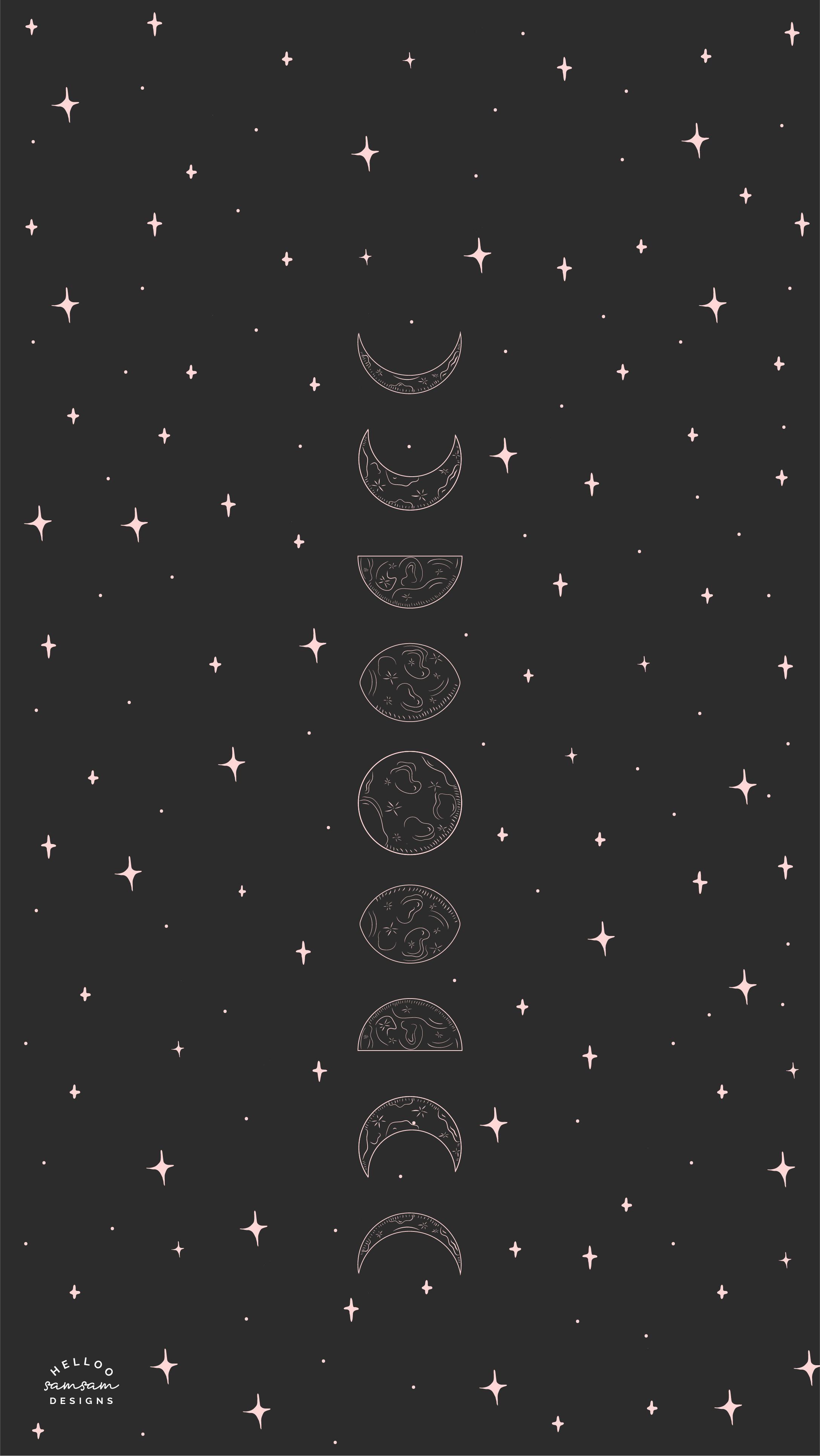 Moon Phases Phone Wallpaper. Witchy wallpaper, Phone wallpaper, Background phone wallpaper